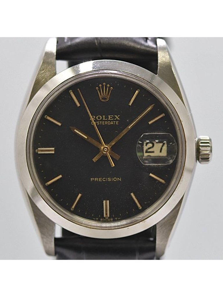 Rolex Oistar Ss Hand Wound Black Dial Watches Mtm Watch